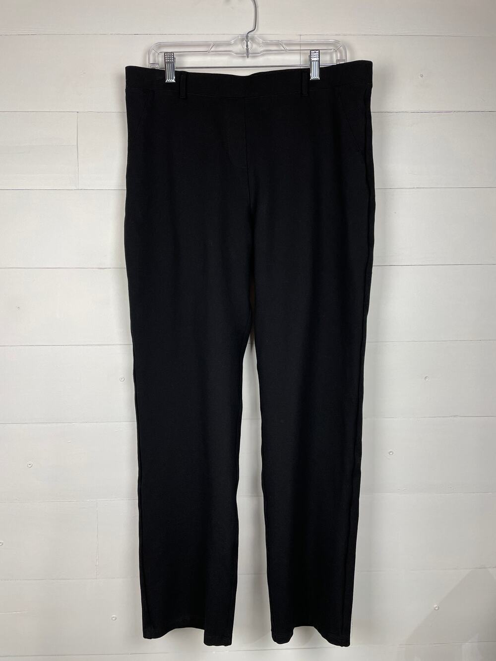 Quince Black Ultra-Stretch Ponte Straight Leg Pants XL Regular Pull On DKBIZ01